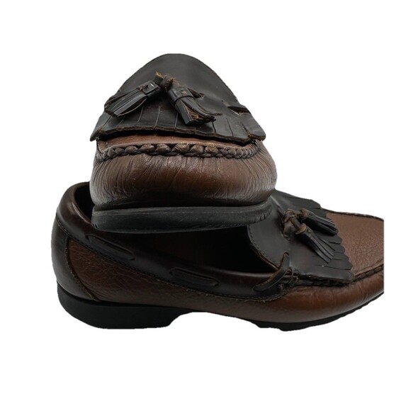Vintage Allen Edmonds Mens Sz 9 Nashua Loafers Kiltie Tassel Black/Brown Leather main image 10